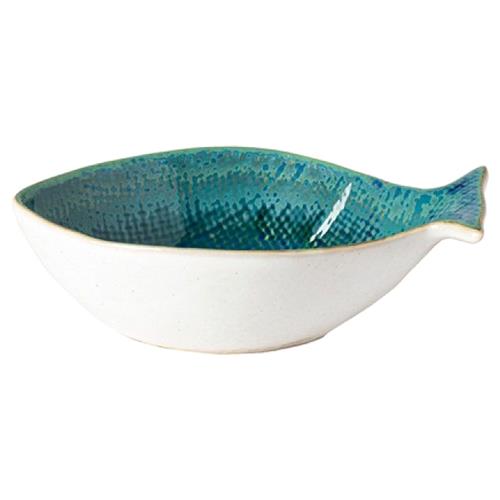 Dori Coastal Beach Blue Stoneware Seabream Bowl