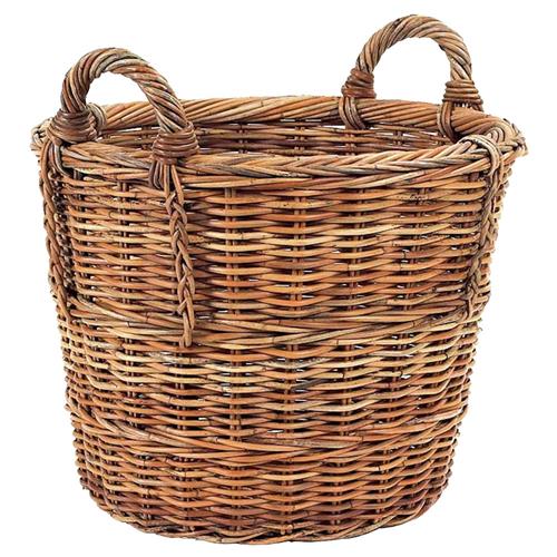 Camilla Coastal Beach Natural Handwoven Rattan Floor Log Basket