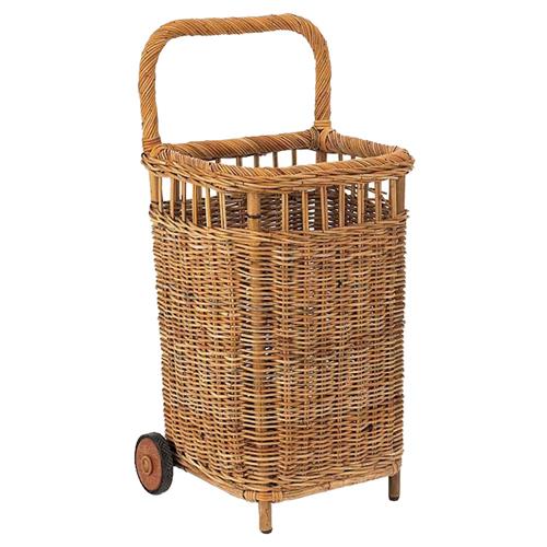 Camilla Coastal Beach Natural Handwoven Rattan Floor Basket - Small