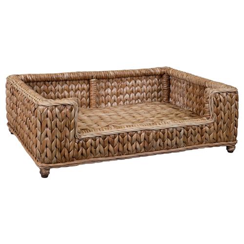 Tara Coastal Beach Natural Handwoven Rattan Dog Bed