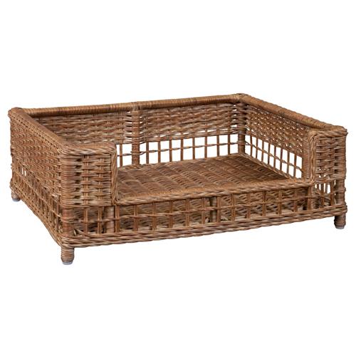 Veronica Coastal Beach Chestnut Handwoven Rattan Dog Bed