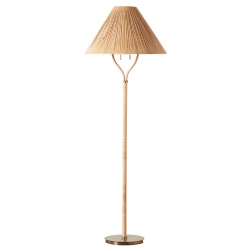 Belle Coastal Beach Natural Rattan Floor Lamp