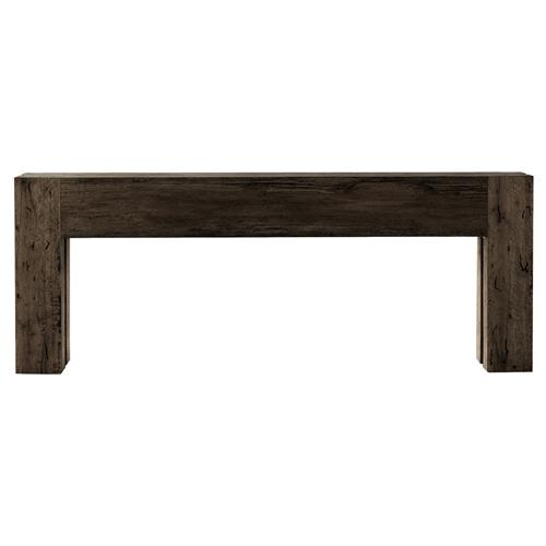 Oliver Rustic Lodge Dark Brown Oak Wood Rectangular Console Table