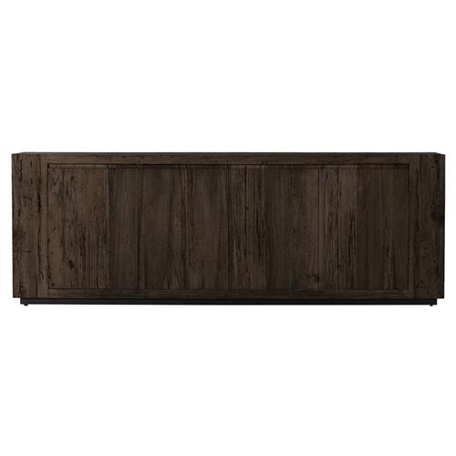 Oliver Rustic Lodge Dark Brown Wood 4 Door Sideboard