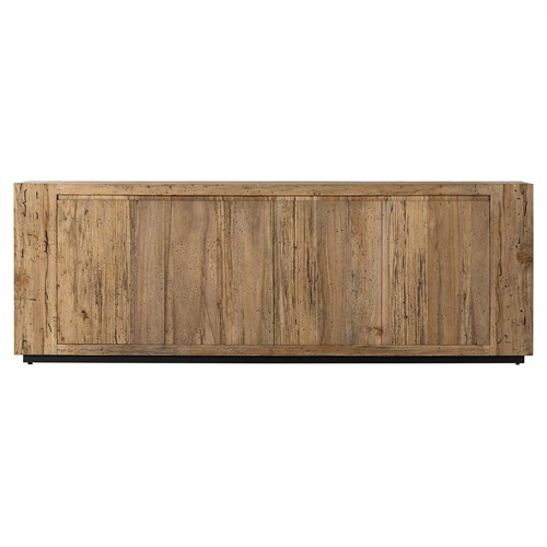 Oliver Rustic Lodge Brown Wood 4 Door Sideboard