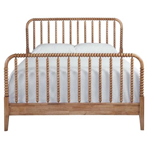 Lynda Coastal Beach Brown Wood Spindle Bed - Queen