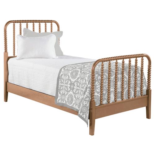 Lynda Coastal Beach Brown Wood Frame Spindle Bed - Twin