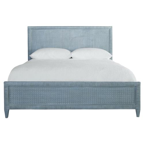 Kalea Coastal Beach Blue Woven Rattan Frame Classic Bed - Queen