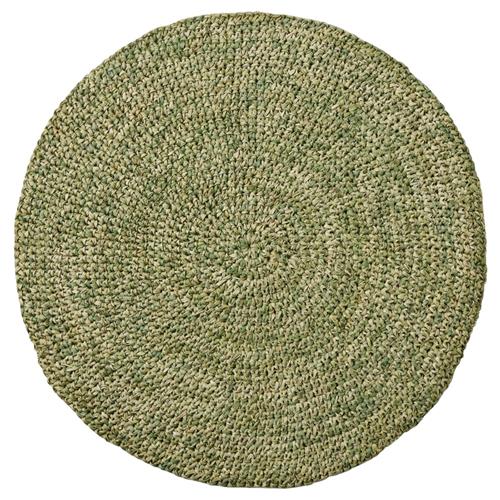 Emmy Coastal Beach Green Crochet Round Placemat - Set of 4