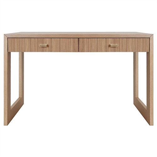 Worlds Away Larkin Modern Classic Natural Wood Brass Rectangular Desk