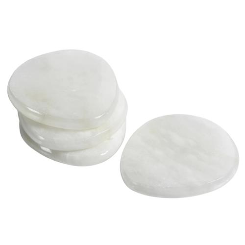 Fia Modern Classic Natural White Alabaster Coaster - Set of 4