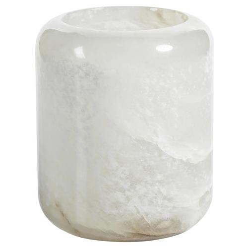 Fia Modern Classic White Solid Alabaster Candleholder - Extra Large