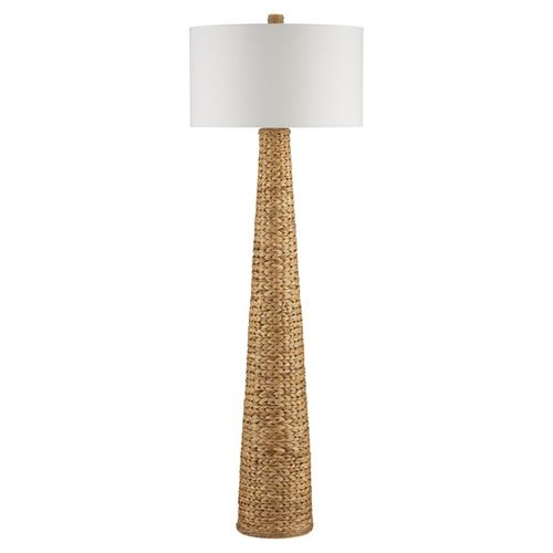 Elliot Coastal Beach Natural Water Hyacinth Column Floor Lamp