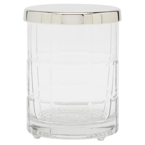 Pigeon and Poodle Argos Textured Glass Nickel Accent Bath Canister - Small