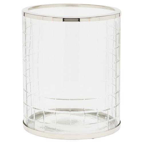 Pigeon and Poodle Argos Modern Textured Glass Nickel Accent Waste Basket