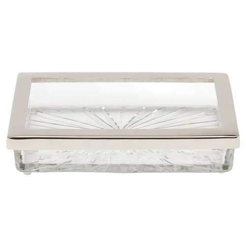 Pigeon and Poodle Argos Modern Textured Glass Nickel Accent Soap Dish