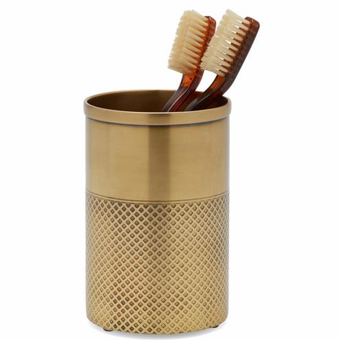 Pigeon and Poodle Hagen Modern Antique Brass Stainless Steel Brush Holder