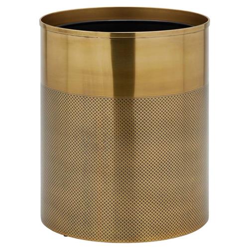 Pigeon and Poodle Hagen Antique Brass Stainless Steel Round Waste Basket