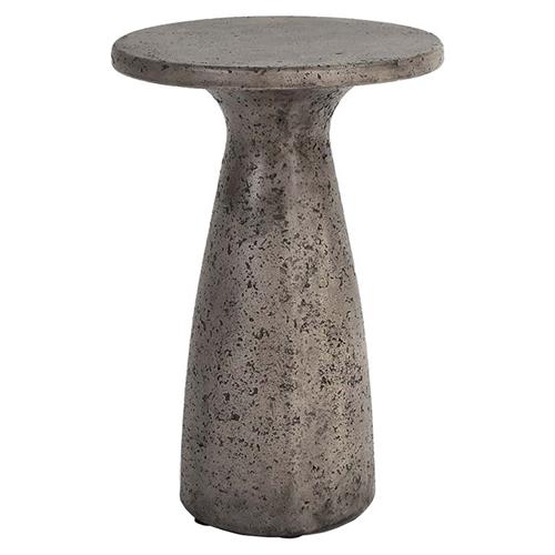 Eduard Industrial Loft Dark Grey Concrete Round Outdoor Drink Side Table