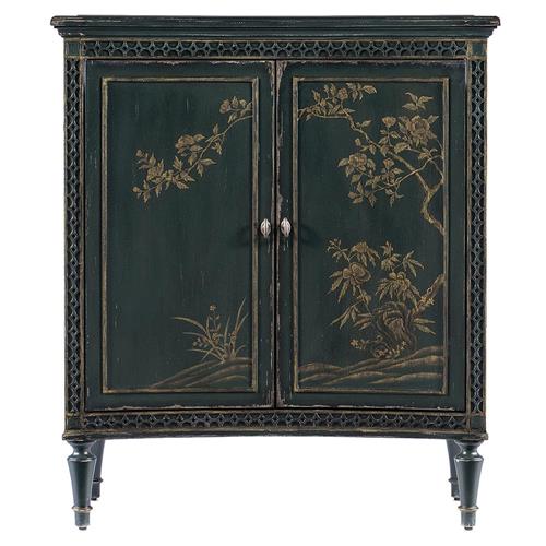 Clinton French Country Dark Green Maple Wood 2 Door Handpainted Sideboard