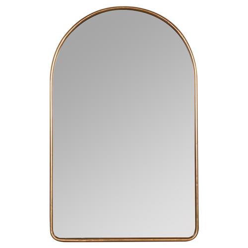 Alaina Industrial Gold Metal Frame Arch Wall Mirror