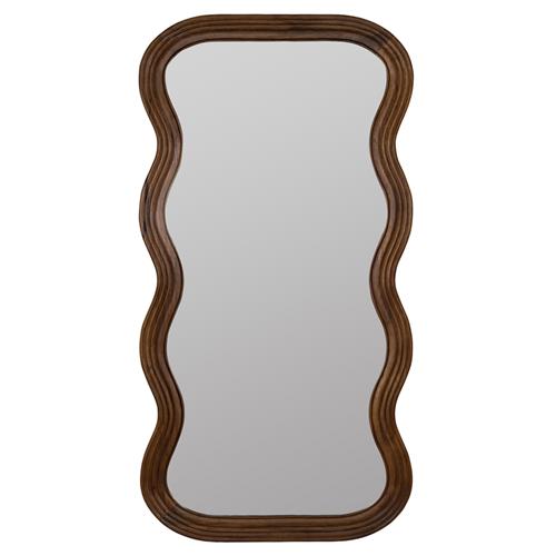 Haven Coastal Beach Walnut Mango Wood Frame Floor Mirror