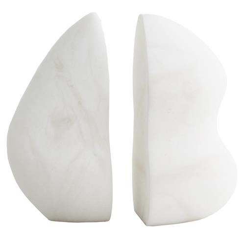 Maeve Modern White Alabaster Bookends - Pair
