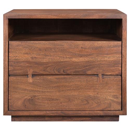 Atlas Rustic Lodge Brown Acacia Wood 1 Drawer Nightstand