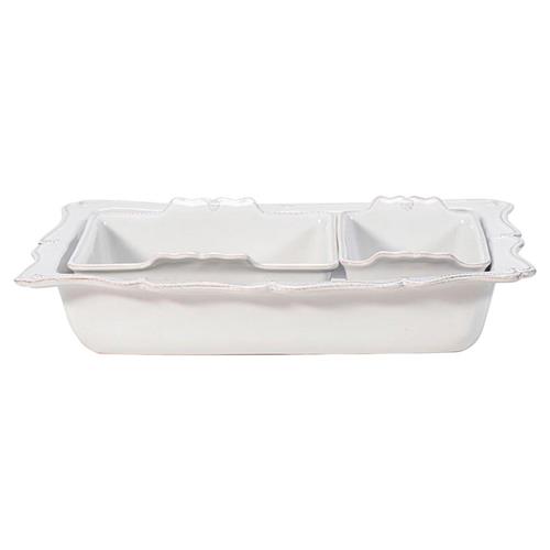 Juliska Berry &amp; Thread French Country Whitewash Ceramic Bakeware - Set of 3
