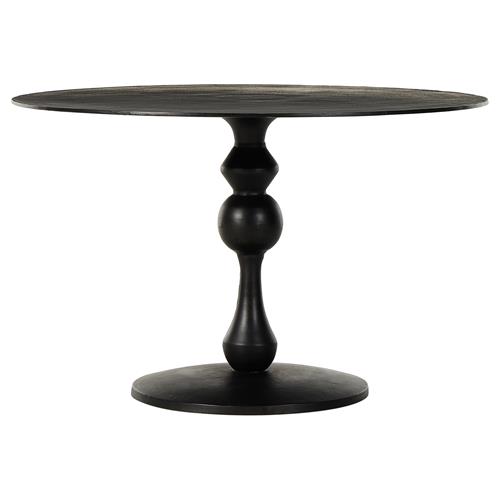 Daniel Updated Traditional Black Aluminum Round Bistro Dining Table - 48&quot;