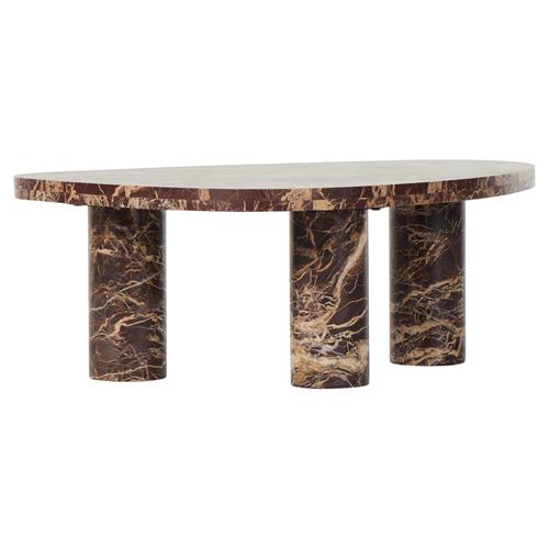Zayden Modern Merlot Red Marble Coffee Table - Small