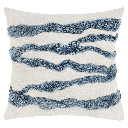 Renee Modern Classic Blue Linen Decorative Throw Pillow - 22x22