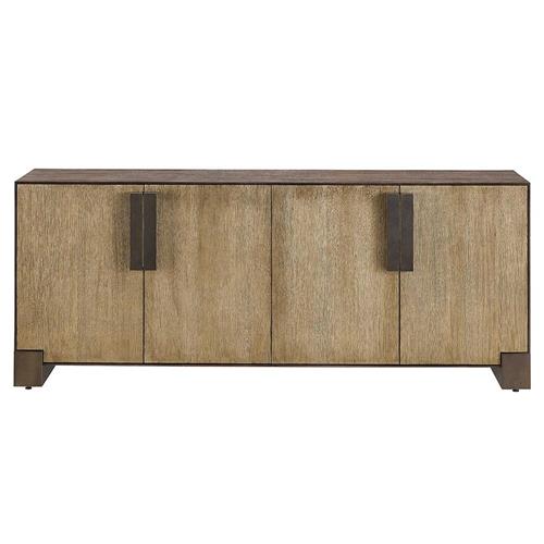 Ethan Rustic Lodge Brown Oak Bronze Metal Sideboard