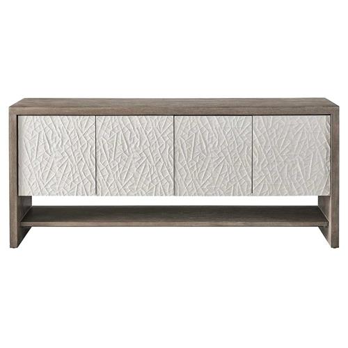Ethan Modern White Wood Weathered Grey Oak Rectangular Sideboard