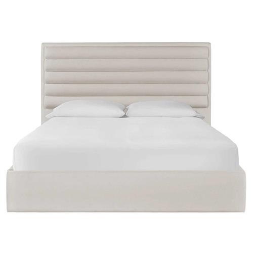 Tristan Modern Classic Off White Upholstered Tufted Bed - Queen