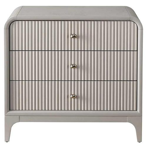 Tristan Modern Classic Light Grey Wood Nightstand