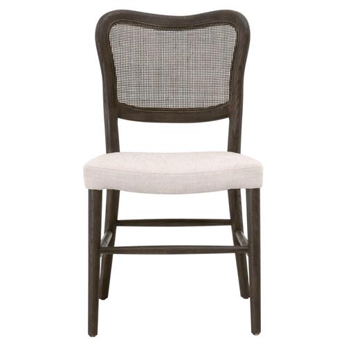 Zachary Coastal Beach Dark Brown Oak Wood Cane Back Dining Chair - Set of 2