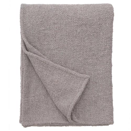 Pom Pom Abby Modern Classic Light Grey Boucle Throw Blanket
