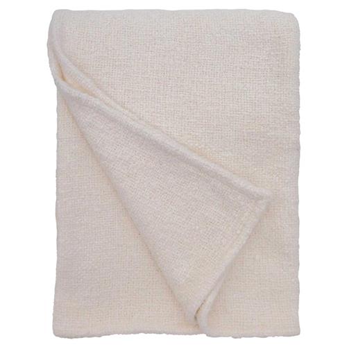 Pom Pom Abby Modern Classic Cream Boucle Throw Blanket