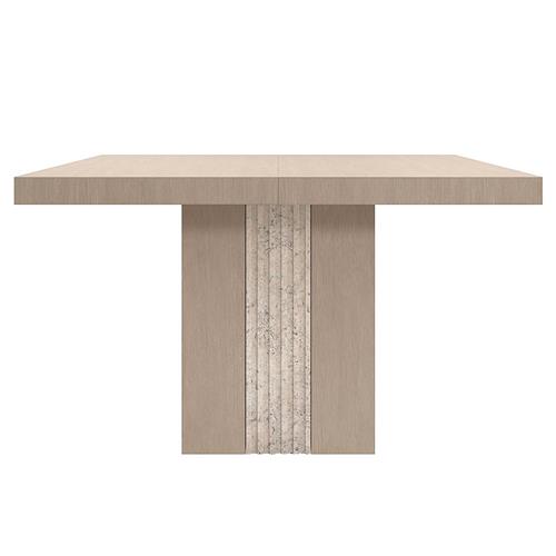 Abrielle Modern Classic Oak Travertine Extendable Dining Table - 48-96&quot;W