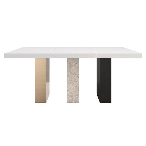 Abrielle Dark Modern Burnished Adobe Extendable Dining Table - 48-96&quot;W