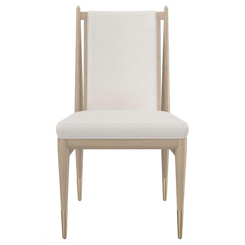 Abrielle Light Modern Classic White Boucle Oak Dining Side Chair