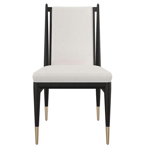 Abrielle Dark Modern Classic White Boucle Oak Dining Side Chair
