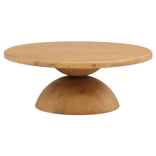 Caleb Rustic Lodge Natural Reclaimed Pine Wood Round Coffee Table