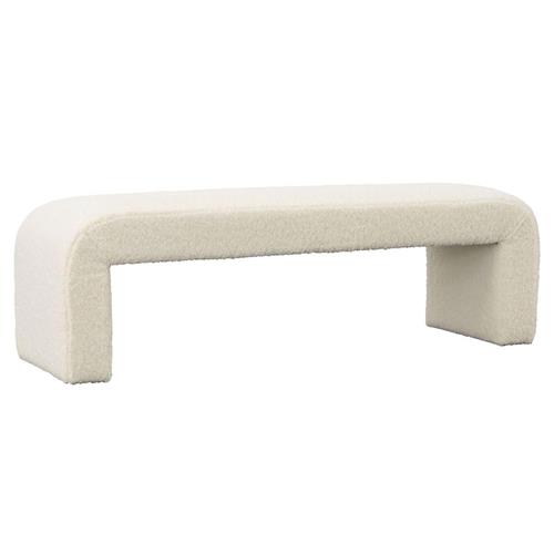 Kent Modern Classic White Faux Sheepskin Bedroom Bench