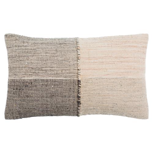 Earl Rustic Lodge Beige Wool Decorative Lumbar Pillow - 14x22