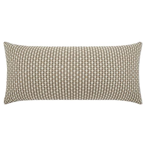 Bianca Beige Dot Patterned Decorative Indoor Outdoor Lumbar Pillow - 12x24
