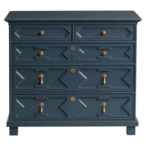 17th Century French Country Navy Blue Oak Dresser