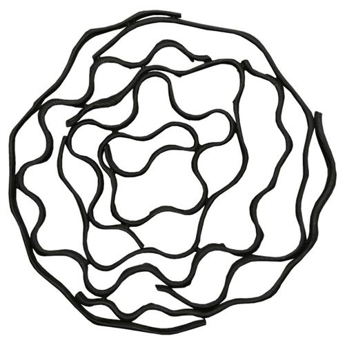 Oswald Rustic Lodge Black Wood Flower Wall Sculpture