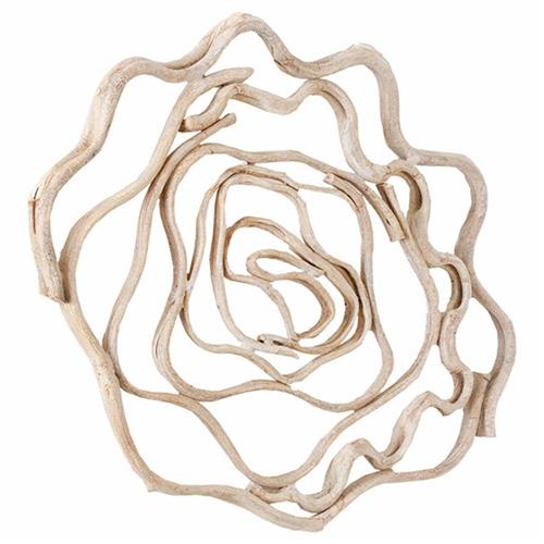 Oswald Rustic Lodge Natural Wood Flower Wall Sculpture
